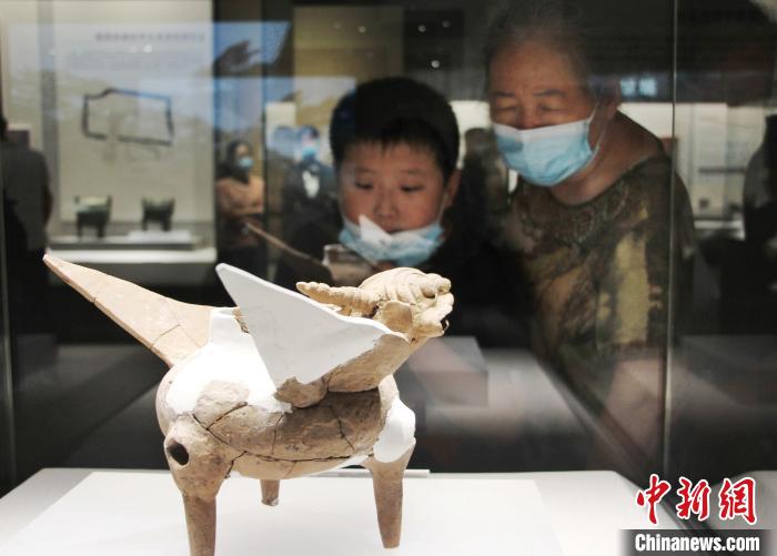 图为市民带孩子到博物馆参观展览。　赵晓 摄